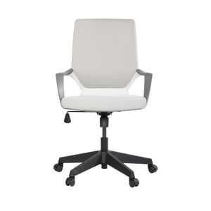 Silla Media Apollo con ruedas blanco gris