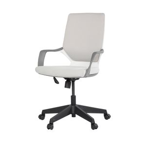 Silla Media Apollo con ruedas blanco gris